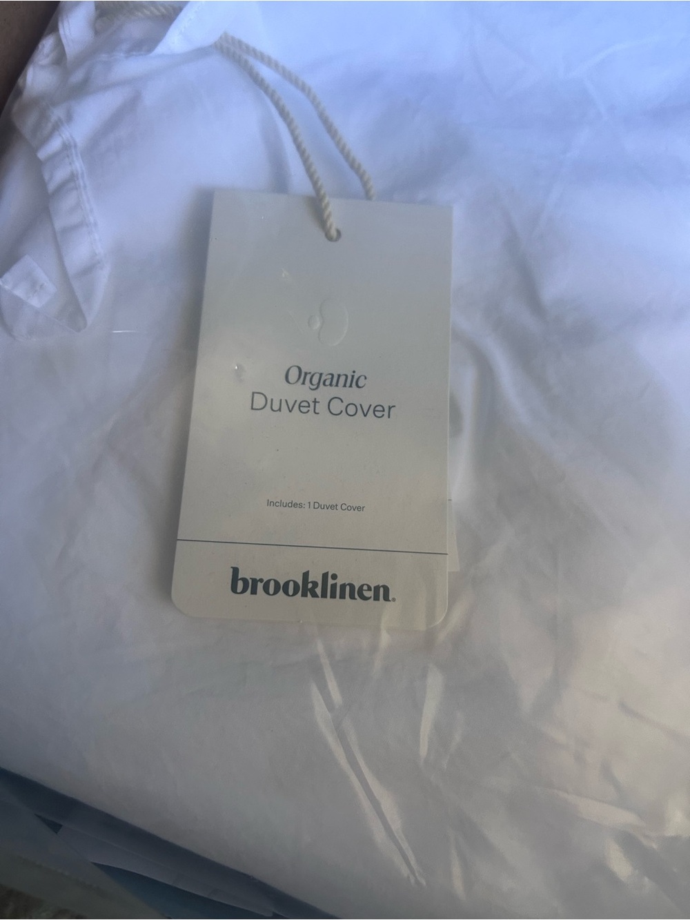 Brand New in Box Brooklinen Organic Cotton Duvet Cover Bright White  Full/Queen